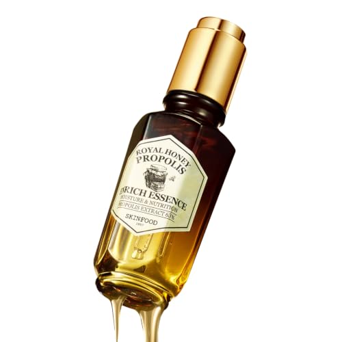 SKINFOOD Royal Honey Propolis Enrich Essence - 63% Black Bee Propolis & 10% Royal Jelly Extract Face Serum - Propolis Serum for Skin, Valentine Day Gift - 1.69 Fl. Oz. (50mL) - SKINFOOD 1957 Official Product View 1