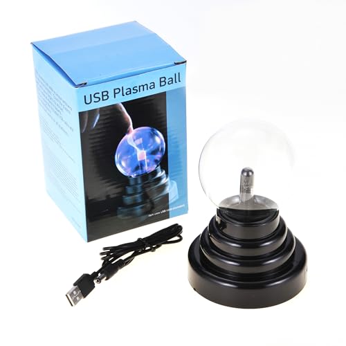 PowerTRC Plasma Ball, 3 inch Plasma Night Lamp, USB or Battery - Product Imagery