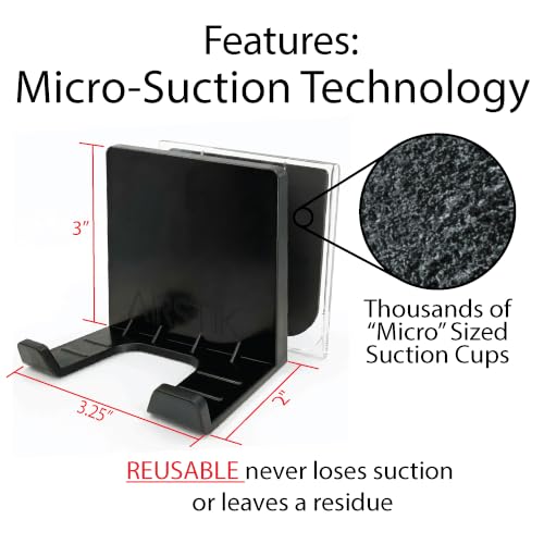 AIRSTIK Cell Phone Holder for Glass Shower, Mirror & Window, - Product Imagery