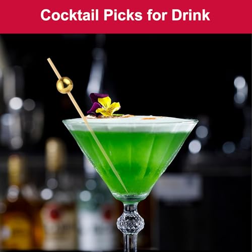 200 PCS Cocktail Picks, Fancy Toothpicks for Appetizers Bamboo - Product Imagery