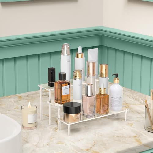 Acrylic Display Risers, 3 Tier Perfume Organizer, Clear Cupcake - Product Imagery