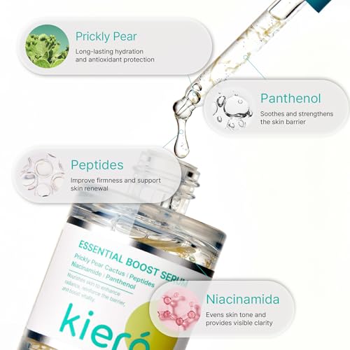 Kiero Essential Boost Serum - Fast Absorbing, Hydrating Face - Product Imagery