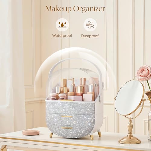 Bling Makeup Organizers, Cosmetic Display Case with Clear Cover, - Product Imagery