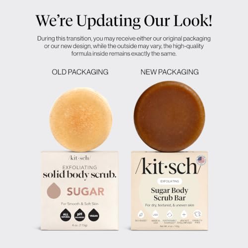 Kitsch Exfoliating Sugar Scrub Body Wash Bar Soap – Made in the - Product Imagery