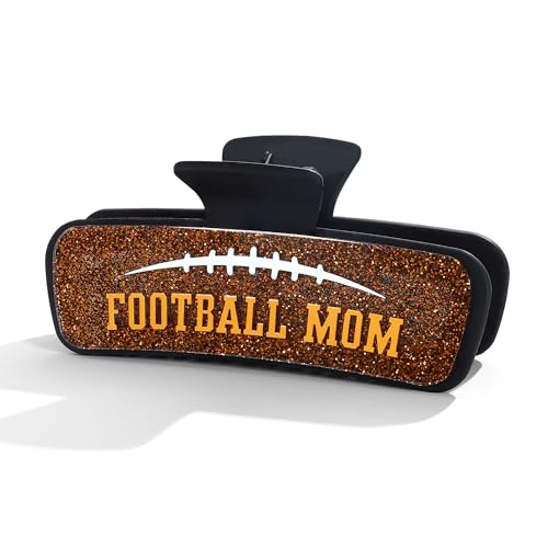 Football Mom Hair Claws For Women Black Glitter Football Hair - Product Imagery