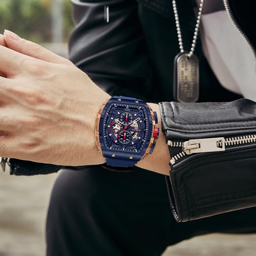 MF MINI FOCUS Men's Watch Fashion Tonneau Wrist Watches - Product Imagery