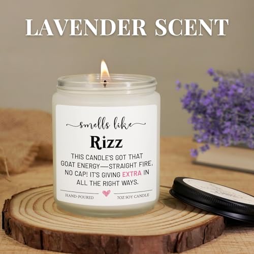 Teen Girls Teen Boys Gifts, Lavender Rizz Candle for Gen Z - Product Imagery
