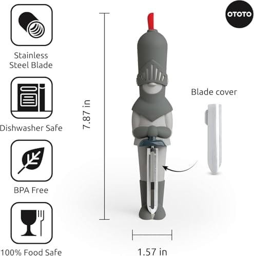 NEW OTOTO Sir Peels A-Lot Medieval Knight Vegetable Peeler - - Product Imagery