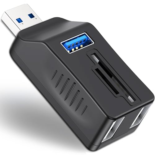 VIENON 5-Port USB 3.0 Hub with SD TF Card Reader, USB Extender - Product Imagery