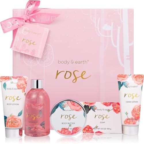 Spa Gift Sets for Women - Rose Bath and Body Care Gift Baskets, - Product Imagery
