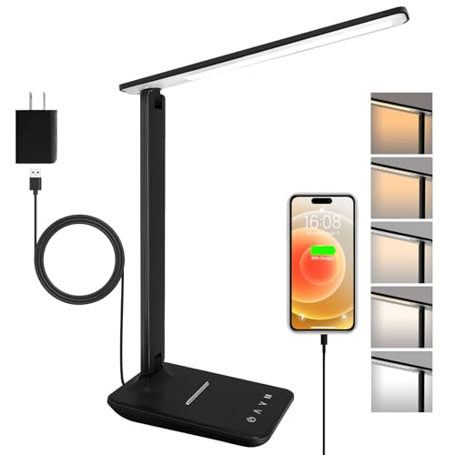 LED Desk Lamp for Office Home, Bright Desk Light with USB - Product Imagery