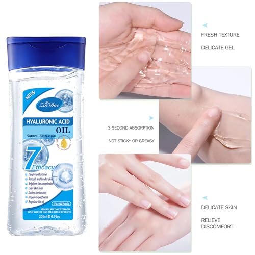 2-Pack Hyaluronic Acid Massage Oil, Body Massage Oil for Body & - Product Imagery