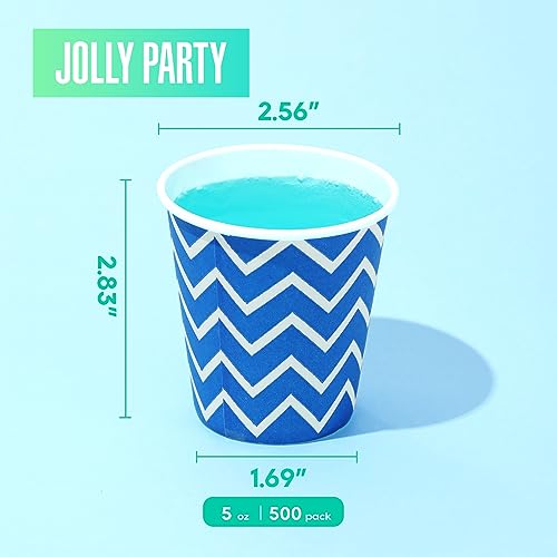 500 Pack 5oz Paper Cups, Multicolor Paper Disposable Cups, Small - Product Imagery