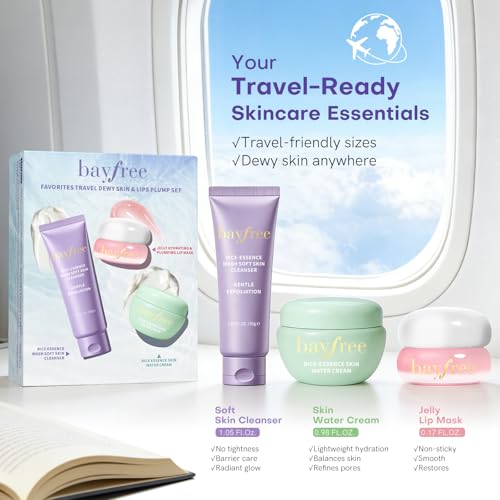 bayfree Dewy Skin Care Set, Travel Size Skincare Kit with 3-Step - Product Imagery