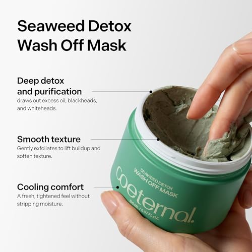Seaweed Korean wash off Mud Mask with Bentonite & Kaolin, 200ml - Product Imagery