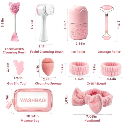 Skincare Tools Set with Face Cleansing Brush, Ice Face Roller & - Product Imagery