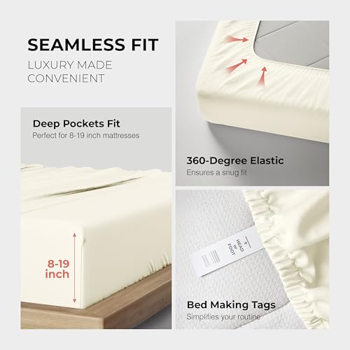 THREAD SPREAD 100% Egyptian Cotton Queen Sheets Set - 1200 - Product Imagery