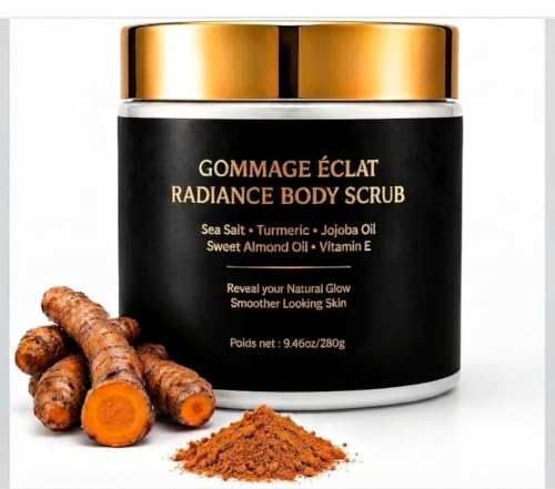 Exfoliating Turmeric Body Scrub, Brightening Body Exfoliator - Product Imagery