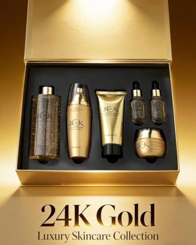 Women’s Gold Skin Care Set 6-Piece Collection - 24K Anti-Aging - Product Imagery