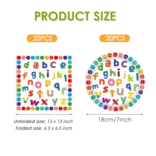 40PCS Alphabet Number Party Supplies Rainbow Alphabet Disposable - Product Imagery