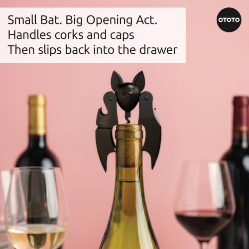 OTOTO Mini Vino Mini Wine Bottle Opener and Corkscrew - Travel - Product Imagery