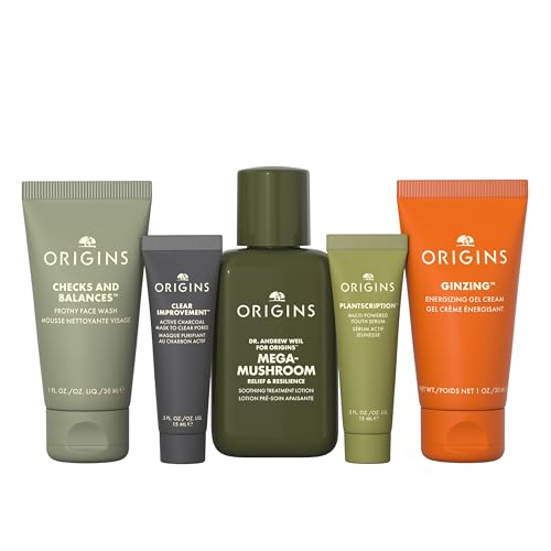 Origins Bestselling Skincare Set | Features Cleanser, Mask, - Product Imagery