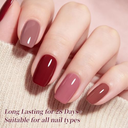 BORN PRETTY Fall Winter Gel Polish Burgundy Dark Red Purple - Product Imagery