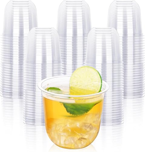 KesaPlan 100 Pcs 12oz Plastic Clear Cups, Disposable Wine - Product Imagery