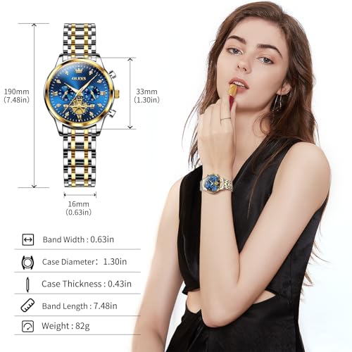 OLEVS Watches for Women Waterproof Luxury Stainless Steel for - Product Imagery
