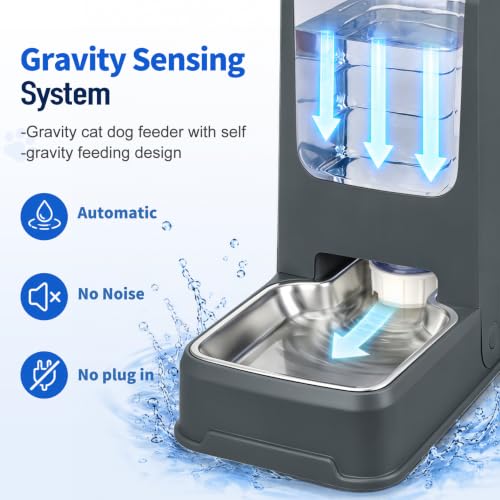 2 Pack Automatic Cat Feeder and Water Dispenser Set with Dog - Product Imagery