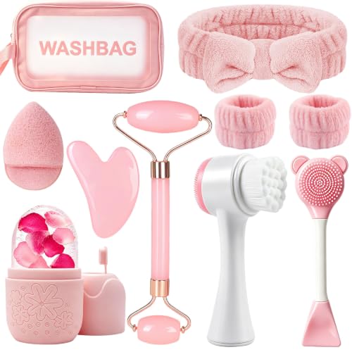 Skincare Tools Set with Face Cleansing Brush, Ice Face Roller & - Product Imagery