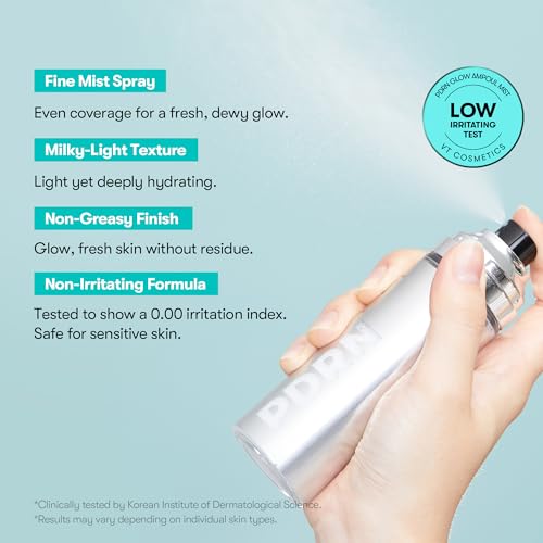 VT COSMETICS PDRN Glow Ampoule Facial Mist, 3.38 fl oz / 100 ml - Product Imagery