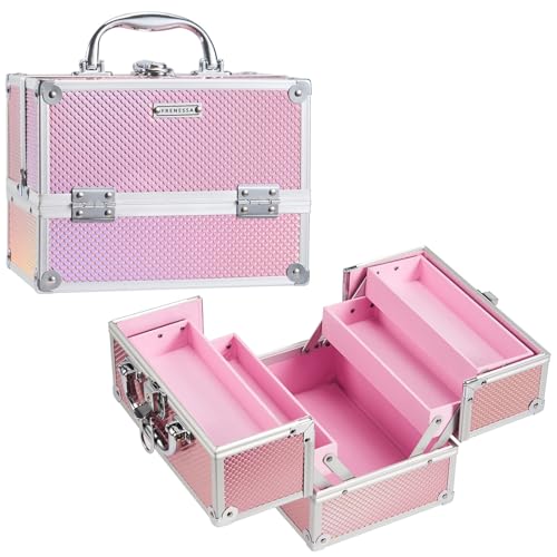 Makeup Train Case 8 85 Inch Portable Makeup Case Organizer - FRENESSA Official Imagery - 1