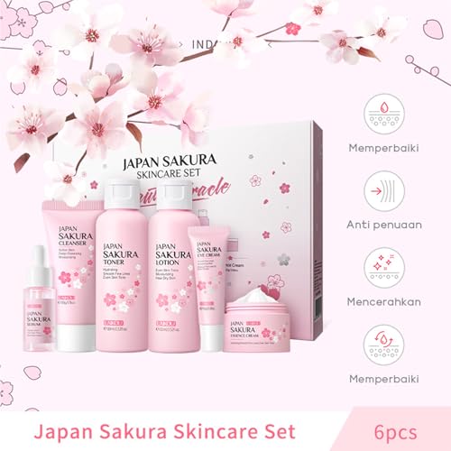 6 Pcs Skin Care Sets JAPAN SAKURA Women Beauty Gift Sets - Product Imagery