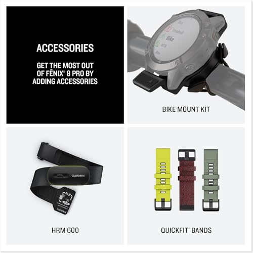 Garmin fēnix® 8 Pro, 47mm, Sapphire, Titanium, Graphite/Black - Product Imagery