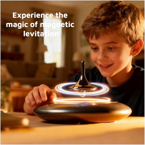 Magnetic Levitating Spinning Top, 360° Floating Gyroscope Desk - Product Imagery