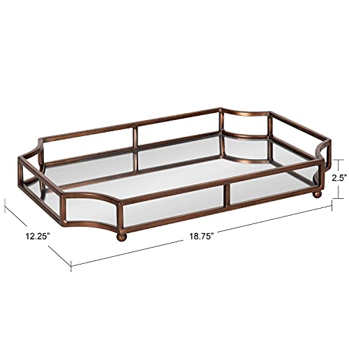 Kate and Laurel Ciel Modern Scalloped Tray; 19 x 13 x 3. Bronze; - Product Imagery