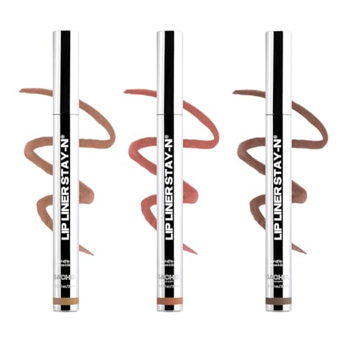 Sacheu Lip Liner STAY-N Peel Off Lip Stain Set, Core Bundle, 3...