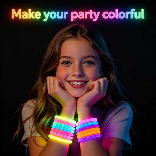 800Pc Glow Sticks Bulk with Connectors,Glow Bracelets&Necklaces - Product Imagery