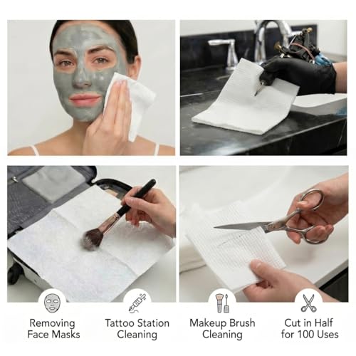 ForPro Pure & Simple XL Facial Towels, 50ct, 10"x11.5", Vegan, - Product Imagery