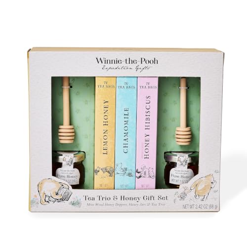 Winnie the Pooh Tea Honey Gift Set 12 Tea Bags 2 Honey Jars - Thoughtfully Official Imagery - 1
