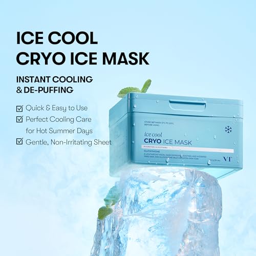 VT COSMETICS Cryo Ice Cool Mask, 30 Sheets, Hydrating Korean F... - Product Imagery