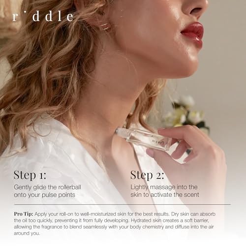 Riddle Muse Roll On Perfume Oil for Women, Sweet Floral Coconut - Product Imagery