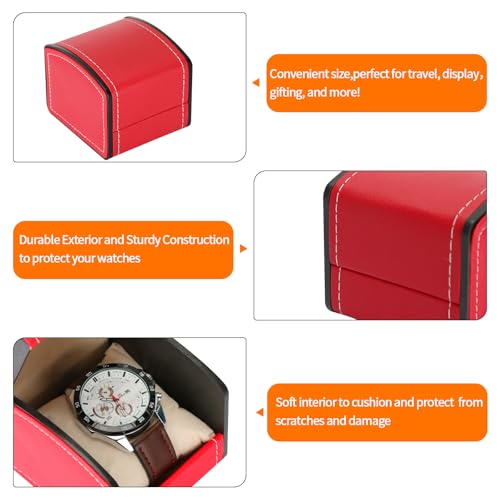 Luxury Single Watch Gift Box with Removable Pillow, PU Leather - Product Imagery