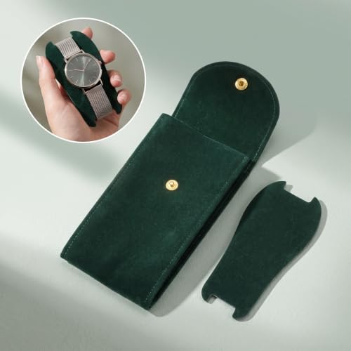 Amabro 4×Velvet Watch Travel Pouch Double Layer Case Copper - Product Imagery