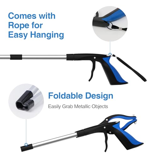 2-Pack Grabber Reacher Tool, 32 Inch Extra Long Steel Foldable - Product Imagery