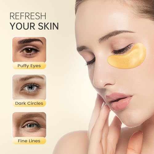 REDANHA 30 Pairs 24K Gold Under Eye Patches Face Masks Dark - Product Imagery