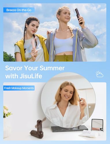 JISULIFE 3 IN 1 Portable Fan with Power Bank & Flashlight - Product Imagery