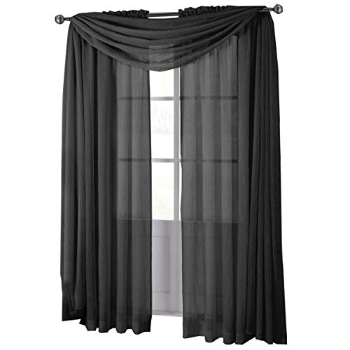 Royal Hotel Luxury Abri Top Rod Pocket, Crushed Sheer Curtains, - Product Imagery