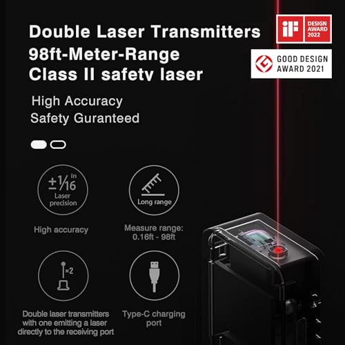HOTO Pocket-Size Laser Measuring Tool, EDC Gadget Birthday Gift - Product Imagery